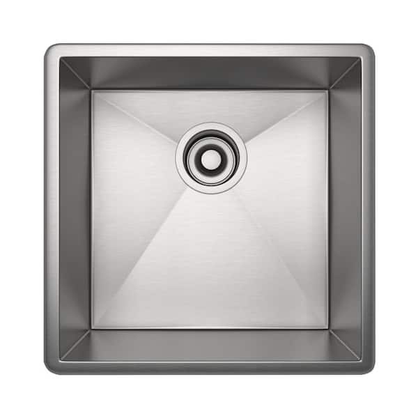 Forze Undermount Stainless Steel 16 in. Single Bowl Kitchen Sink in Brushed Stainless Steel