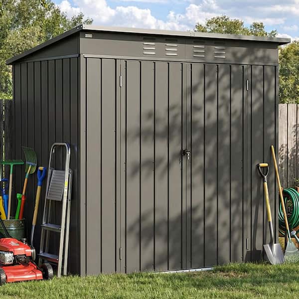 ToolCat 6 ft. W x 4 ft. D Outdoor Metal Tool Storage Shed with