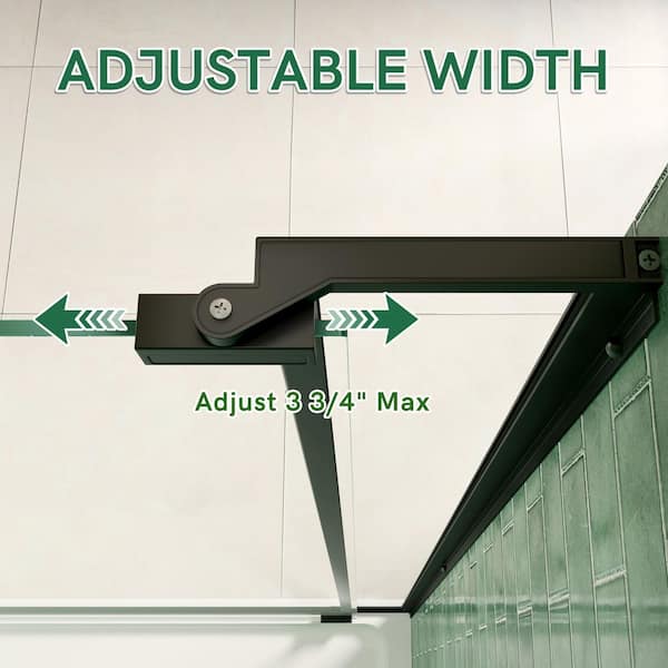 32-36 in. W x 72 in. H Frameless Pivot Shower Door in Matte Black with 1/4 in. Thick Certified Clear Tempered Glass