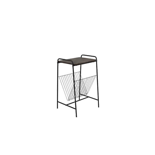 Homy Casa 16.93 in. Brown Rectangle Wood Coffee Table with Metal Leg
