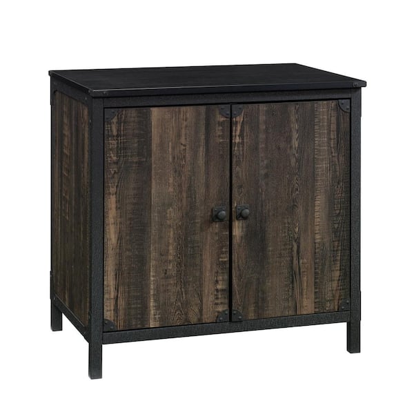 WORKSENSE Foundry Road Carbon Oak Commercial Accent Cabinet with Melamine Top and Metal Frame