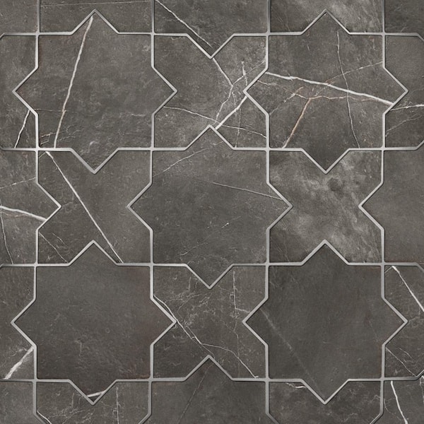 Istanbul Star Night with Night Cross 6 in. x 12 in. Porcelain Floor and Wall Tile (8.64 sq. ft./Case)