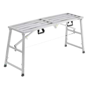 Work Platform, 4-Gear Adjustable Height, Folding Alloy Steel Step Ladder, Portable Scaffolding Platform