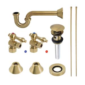 Traditional 1-1/4 in. Brass Plumbing Sink Trim Kit with P- Trap and Drain in Brushed Brass