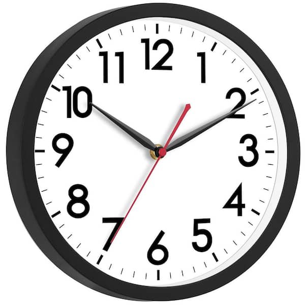 12 in. Modern Small Wall Clocks Battery Operated, Silent Non-Ticking Analog Classic for Office Bathroom Kitchen Bedroom
