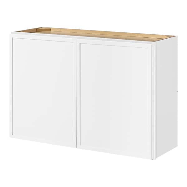 Leyton 36 in. W x 12 in. D x 24 in. H Ready to Assemble Plywood Slim Shaker Wall Bridge Kitchen Cabinet in Alpine White
