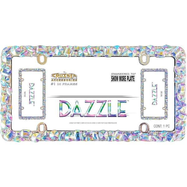 CRUISER ACCESSORIES License Plate Frame - Dazzle, Chrome Plastic