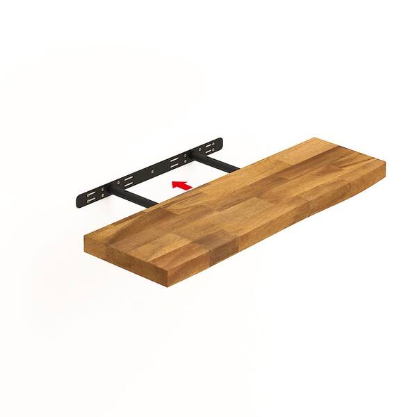 Interbuild Solid Acacia 2 5 Ft L X 10, Can You Make Floating Shelves Out Of Butcher Block