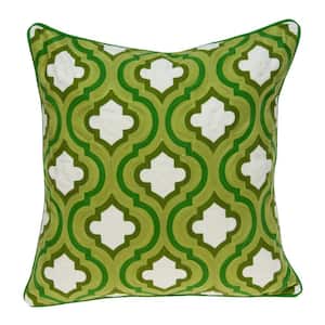 Gamma Green and White 20 in. x 20 in. Throw Pillow