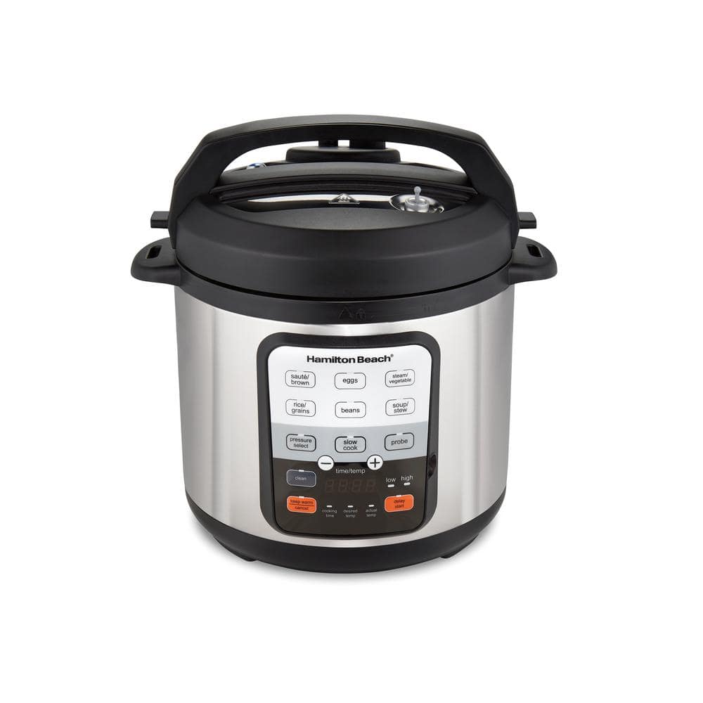 8 Qt Silver Stainless Steel LED Screen Electric Pressure Cooker Multi-Use