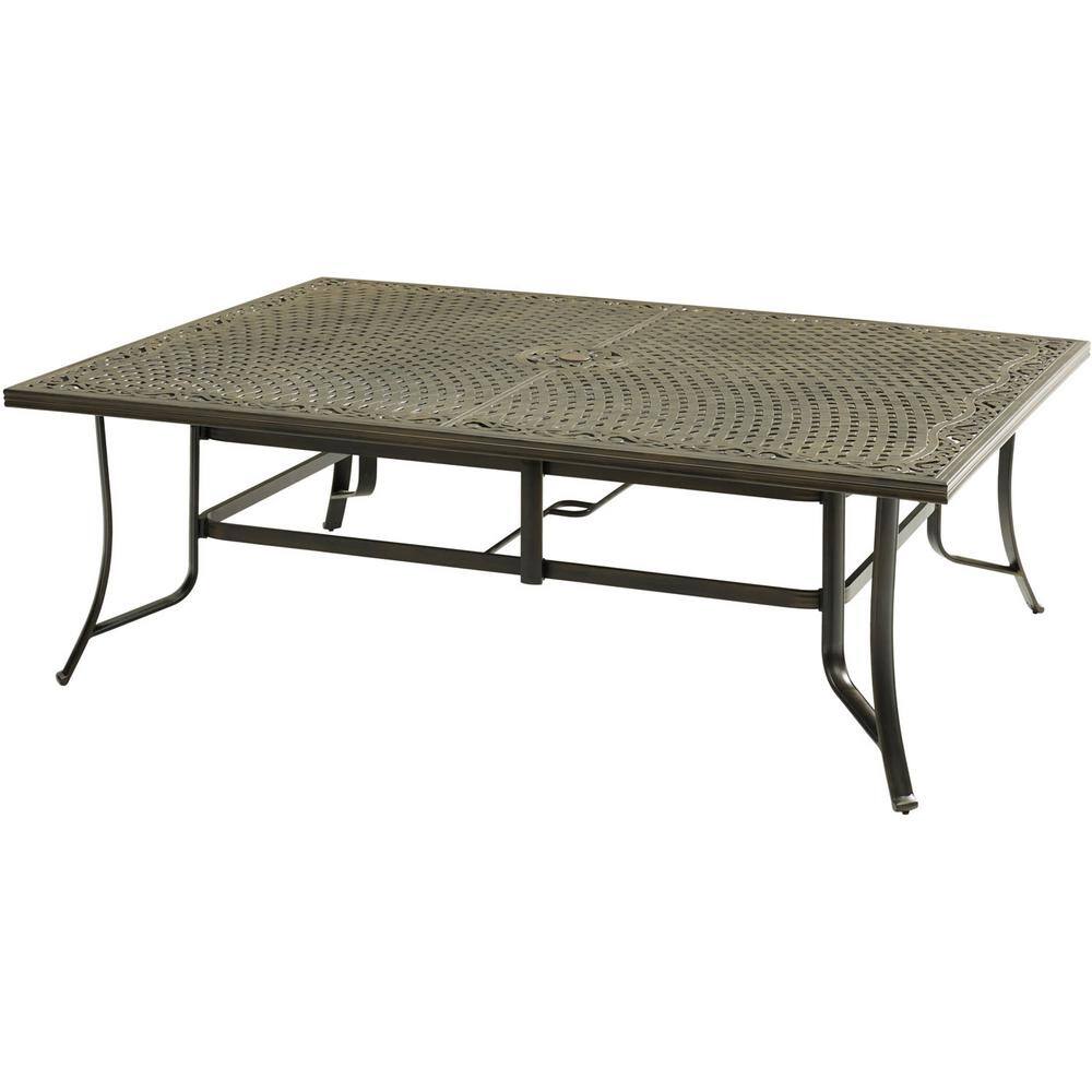 Coastal Cast Aluminum Outdoor Dining Set for 8 with Swivel Rockers