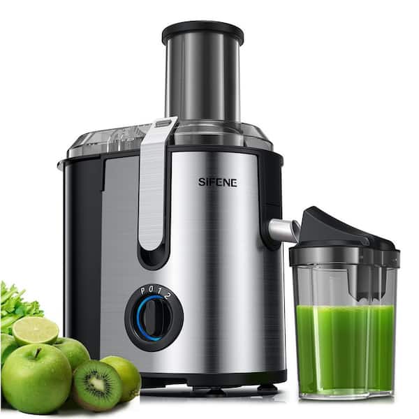 SIFENE Centrifugal Juicer Machine, 800W High-Yield with 3.2 in. Wide Feed Chute, Stainless Steel Non-BPA, Silver