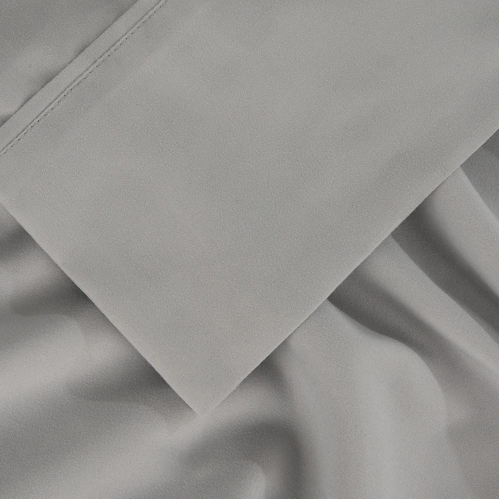 Light Grey Full Size Polyester Microfiber Bed Sheet Set