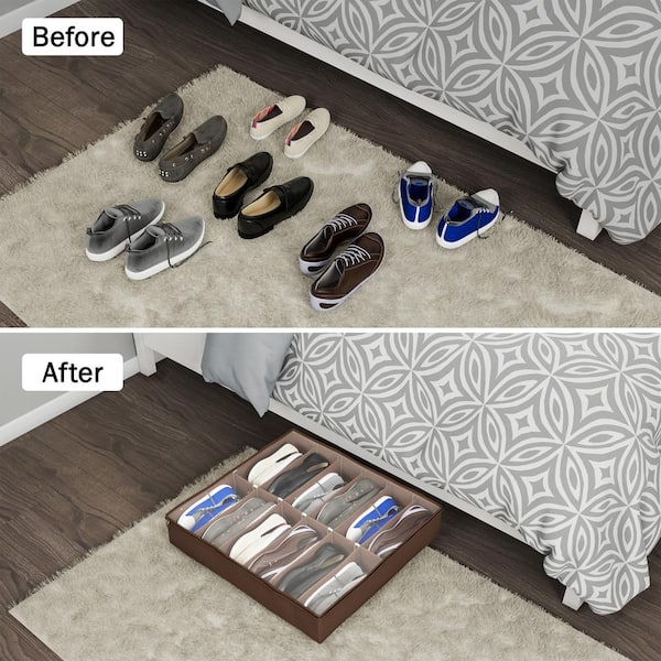 INAYA Set of 2 Under Bed Shoe Storage Organizers Fits 32 Pairs