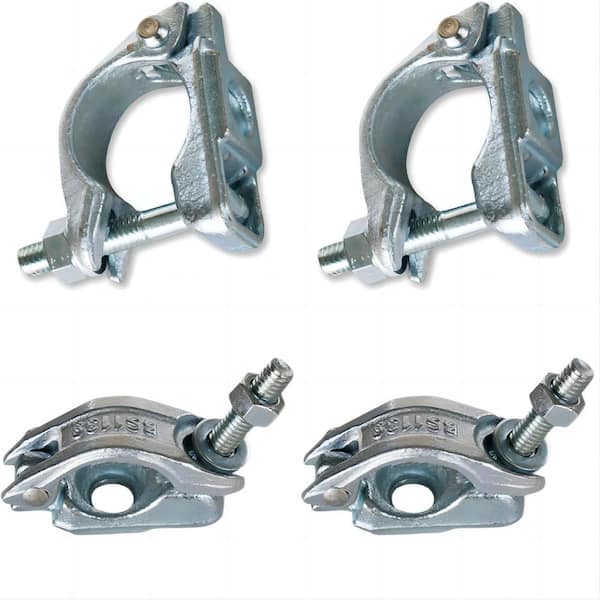 4 Pack Forged Steel Pipe Clamps 1.65 to 1.9 OD Tube Scaffolding Single Couplers Durable Heavy Duty