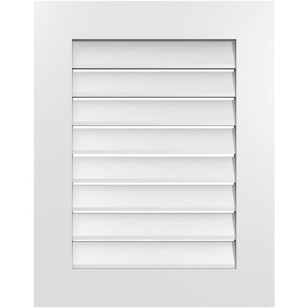Ekena Millwork 22 in. x 28 in. Vertical Surface Mount PVC Gable Vent: Functional with Standard Frame