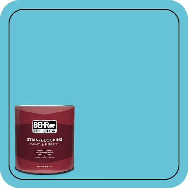 BEHR ULTRA 1 qt. #P480-4 Rushing Stream Extra Durable Flat Interior Paint & Primer