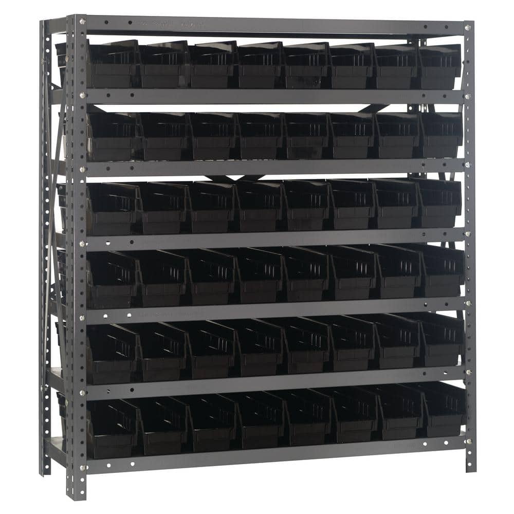 UPC 651588000151 product image for 36 in. W Black Shelf Bin Rack Unit | upcitemdb.com