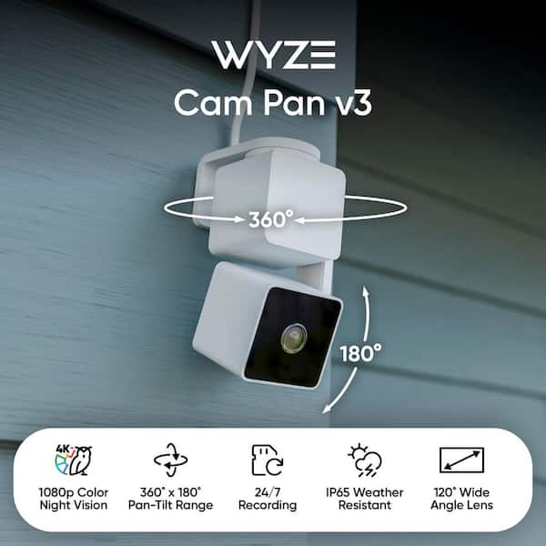 Pan v3 Wired Indoor/Outdoor 1080P HD Home Security Camera with Privacy Mode