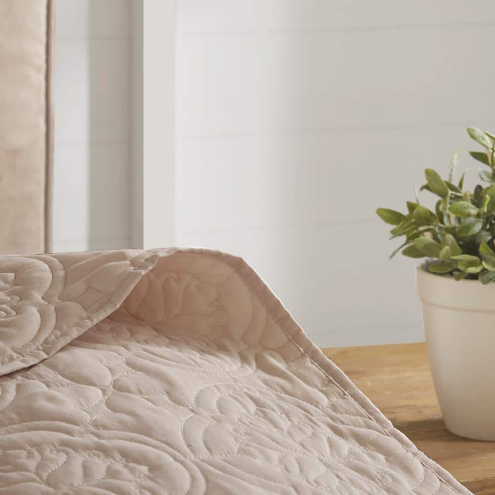 Khaki Full Microfiber Reversible Bedspread Set