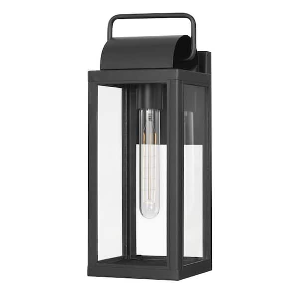 Worldwide Lighting Ashley 1-Light Matte Black Painted Outdoor Wall Lantern Sconce