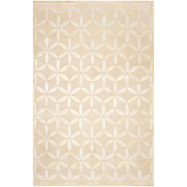 Tibetan 6 ft. x 9 ft. Powder Yellow Trellis Area Rug