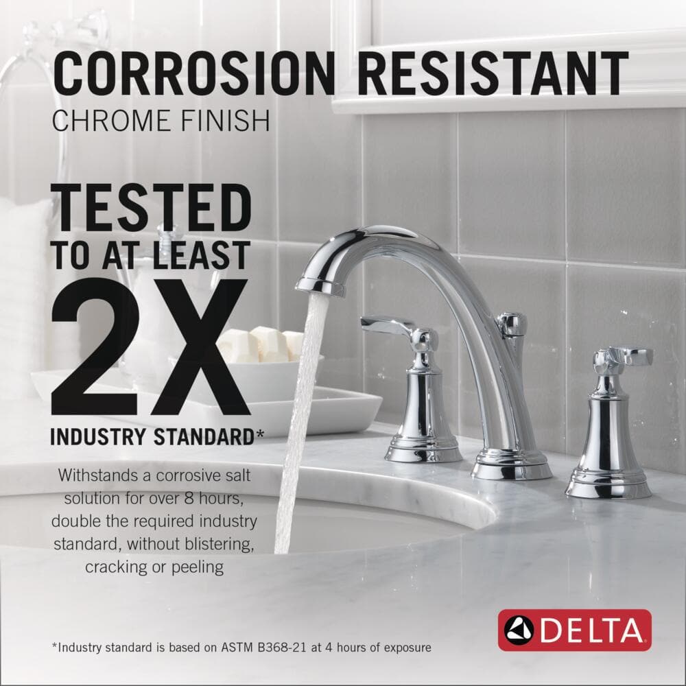 Modern Elegance 6" High 2-Handle Chrome Widespread Bathroom Faucet