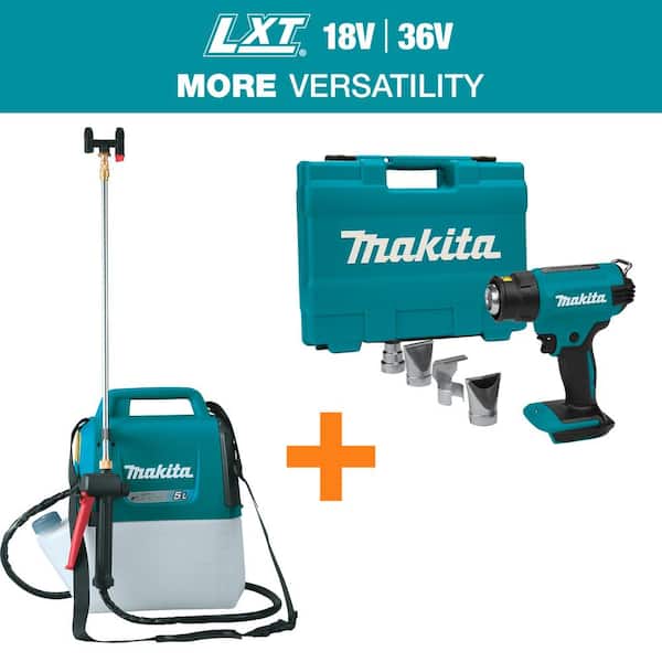 18V LXT Lithium-Ion Cordless 1.3 Gallon Sprayer (Tool Only) with 18V LXT Lithium-Ion Cordless Heat Gun (Tool Only)