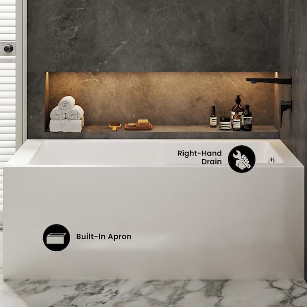 Swiss Madison Claire 60 in. Acrylic Right-Hand Drain Rectangular