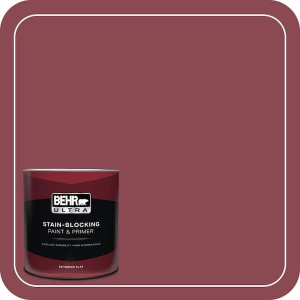 BEHR ULTRA 1 qt. #ICC-83 Currant Jam Flat Exterior Paint & Primer