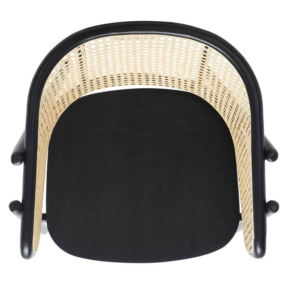 Emmy Black and Natural Rattan Cane Dining Chair