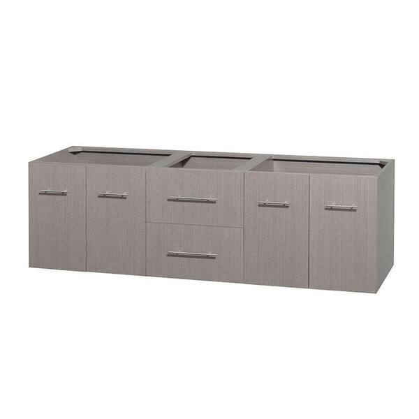 Wyndham Collection Centra 71 in. Double Vanity Cabinet Only in Gray Oak