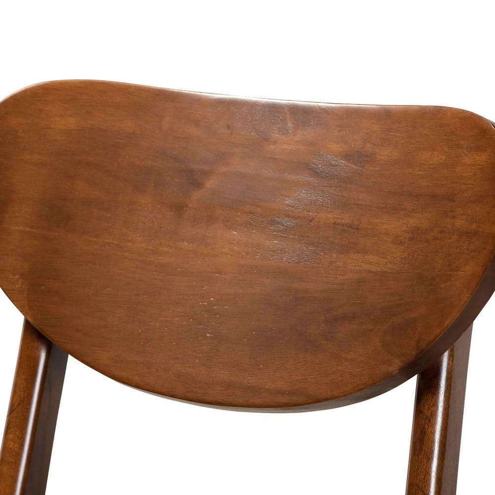 Katya Walnut Brown Adjustable Wood Bar Stool Set