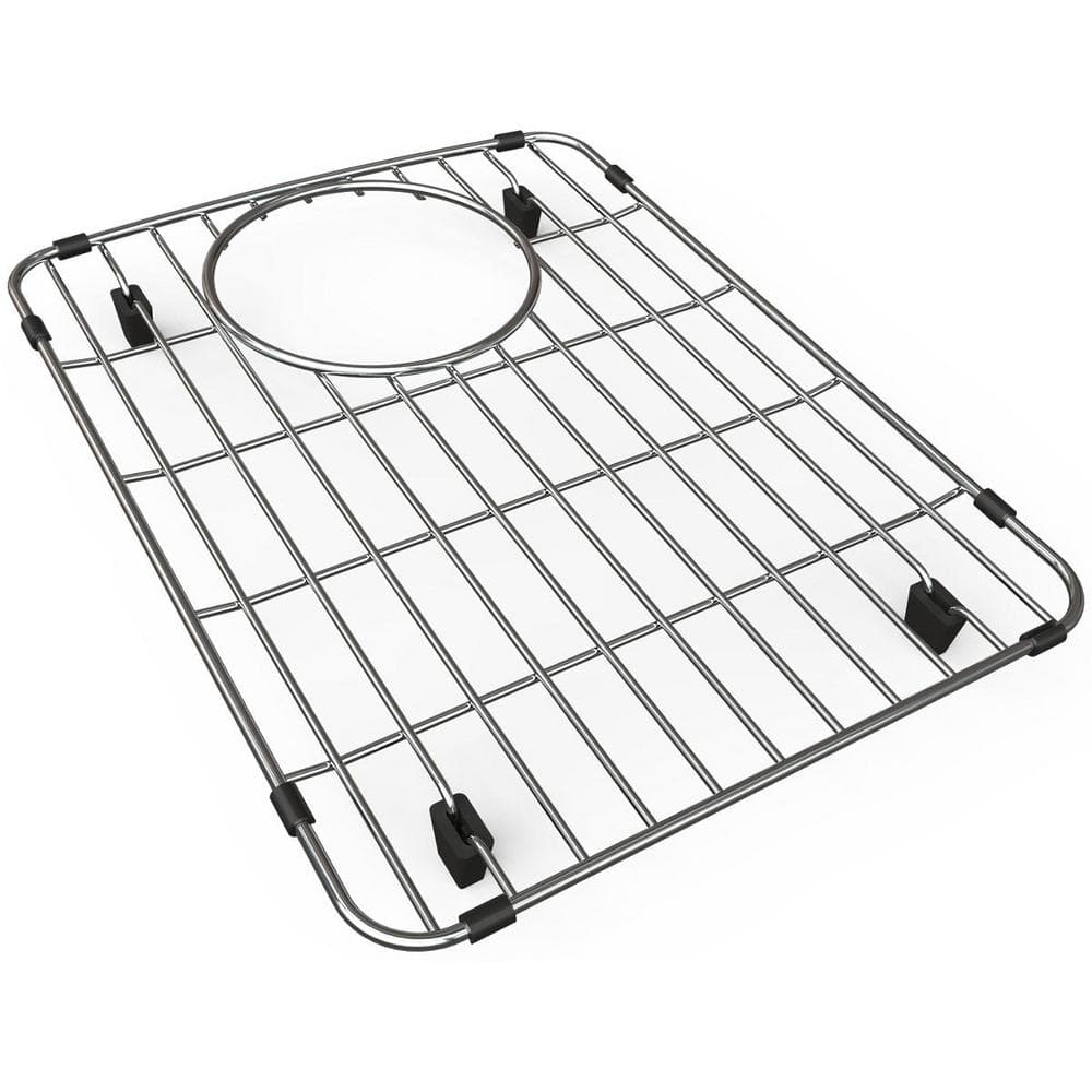Polished Stainless Steel Rectangular Sink Grid with Drain Hole