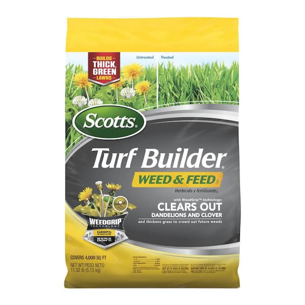 Scotts Turf Builder 11.32 lbs. 4,000 sq. ft. Weed and Feed5, Weed Killer Plus Lawn Fertilizer
