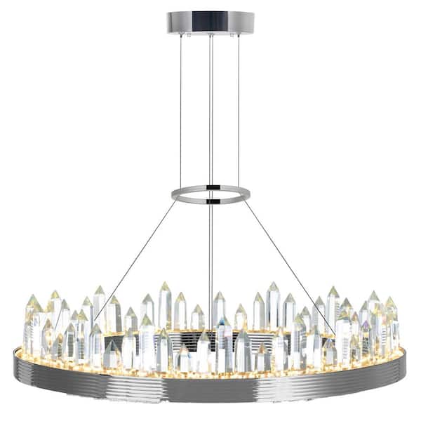 CWI Lighting Agassiz LED Chandelier With Polished Nickel Finish