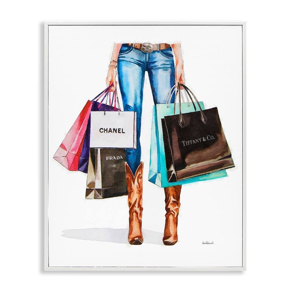 Shopping Bags Cowgirl by Amanda Greenwood White Framed People Giclee Art Print 20 in. x 16 in. price history on PriceWatchPro