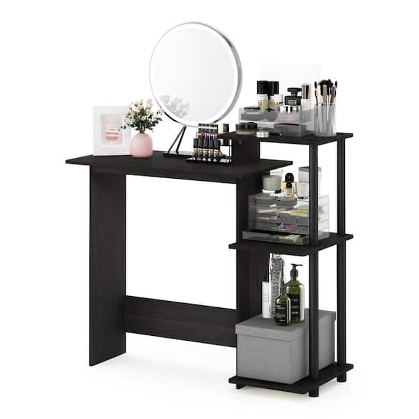 Furinno 32 in. Rectangular Espresso Computer Desk with Hutch