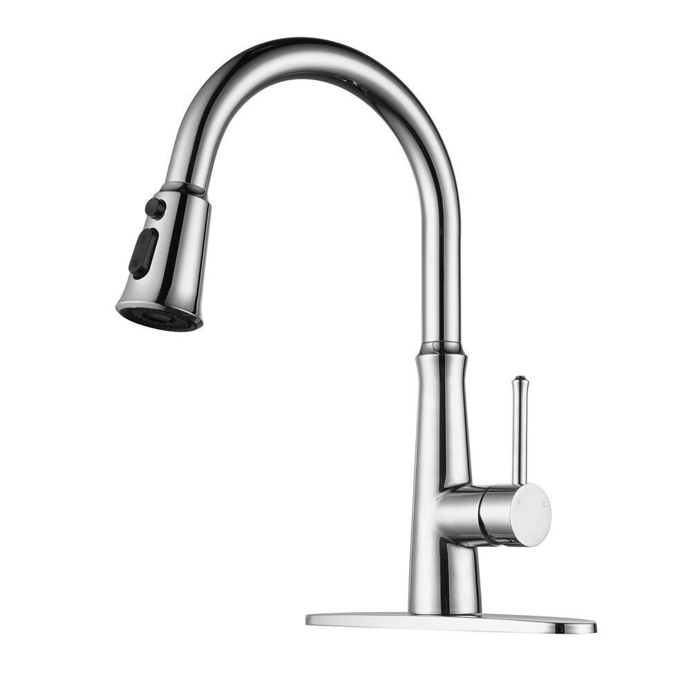 Single-Handle Pull Down Sprayer Kitchen Faucet in Chrome