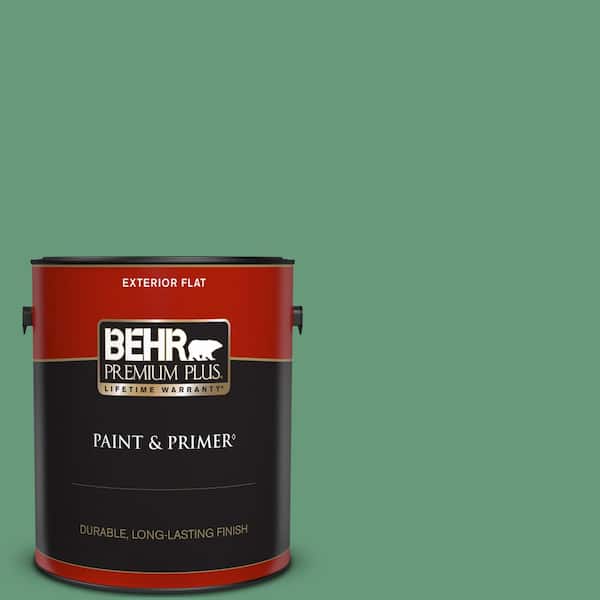 BEHR PREMIUM PLUS 1 gal. #470D-5 Herbal Flat Exterior Paint & Primer