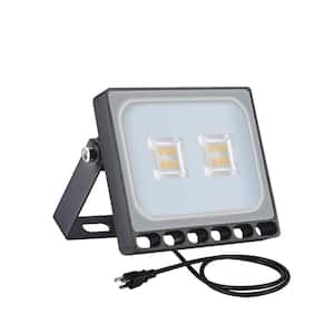 10-Watt 120-Degree Black 6th Generation Outdoor LED Ultra-thin Flood Light with Plug