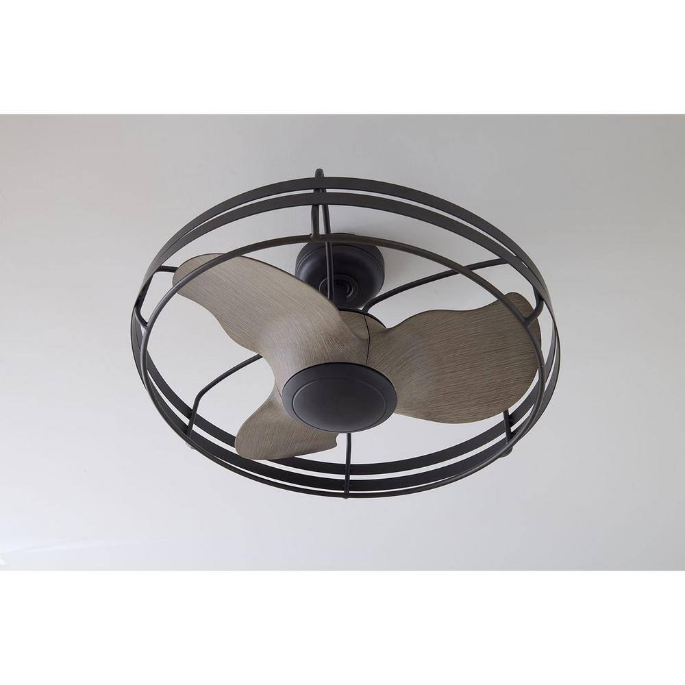 Matte Black 26" Industrial Chandelier Ceiling Fan with Remote
