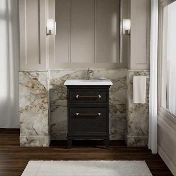 Artifacts 24 in. Single Sink Bath Vanity Cabinet without Top in Carbon Oak