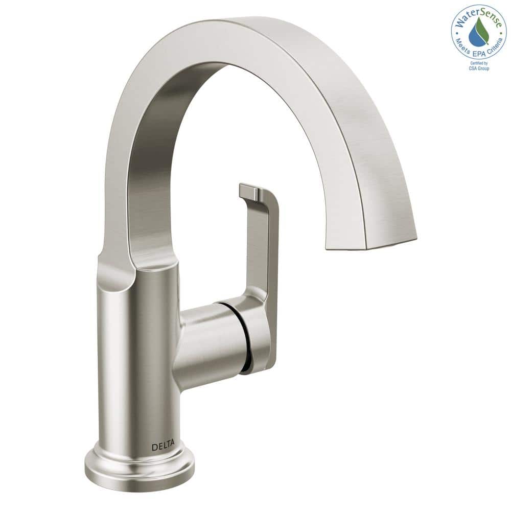 Stainless Steel Single Handle Bathroom Faucet with Drain Assembly