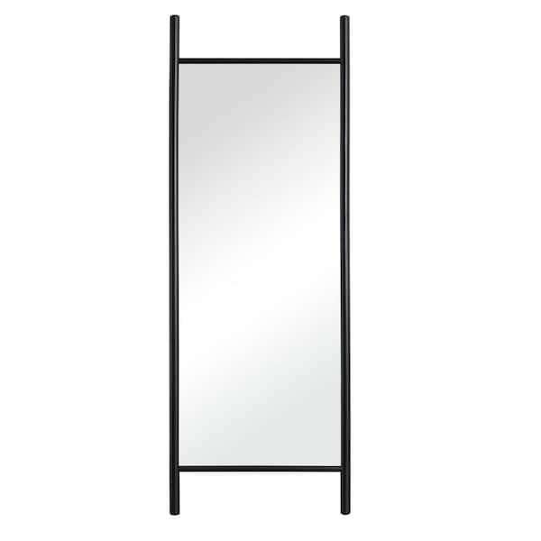 Dovelina 64 in. x 21 in. FArmhouse Rectangle Framed Full-length Leaning Mirror in Black