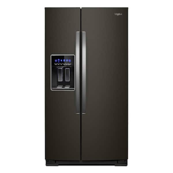 Whirlpool 20.6 cu. ft. Side By Side Refrigerator in Fingerprint Resistant Black Stainless, Counter Depth