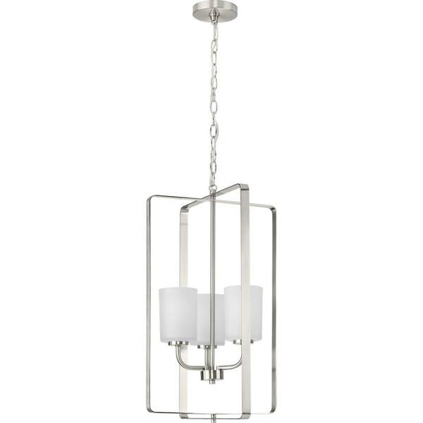 Progress Lighting League 3-Light Brushed Nickel Farmhouse Chandelier