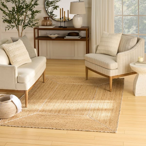 Terrazzo Jute Natural 6 ft. x 9 ft. Solid Contemporary Area Rug