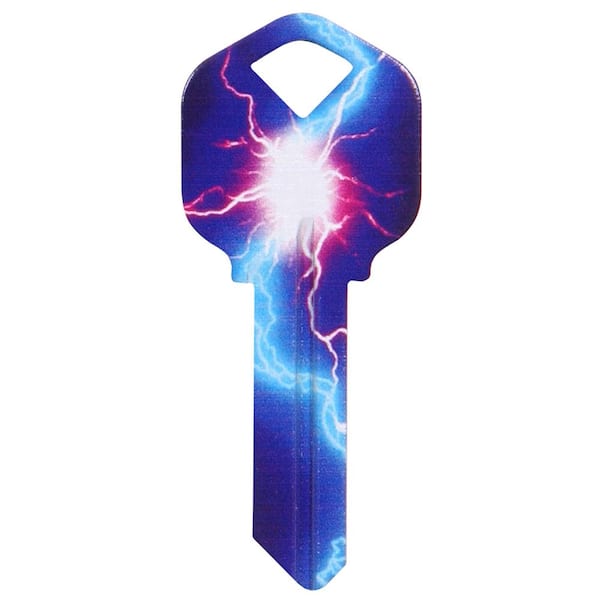 The Hillman Group Kwikset Brass House and Entry Key Blank Lightning Design