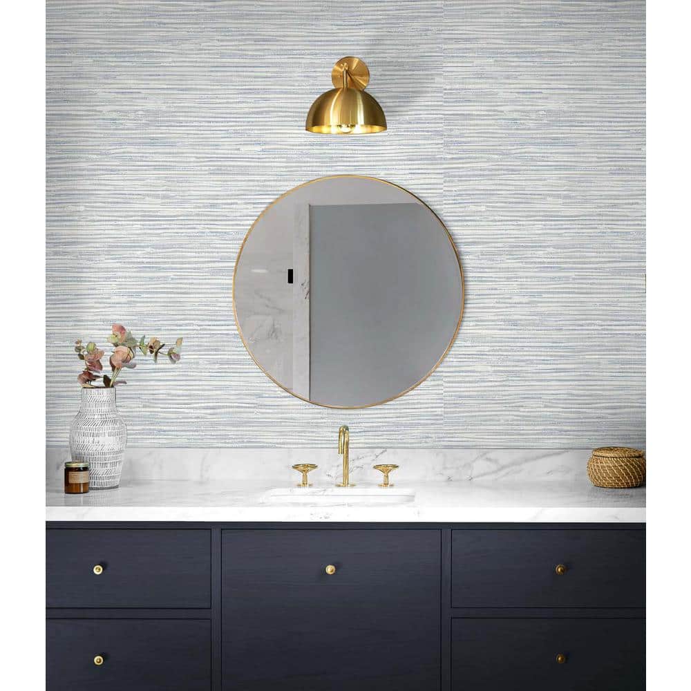 Dove Grey Faux Grasscloth Peel and Stick Wallpaper